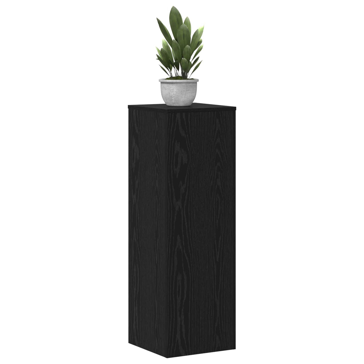 Plant Stand 2 pcs Black Oak 33 x 33 x 100 cm Engineered Wood