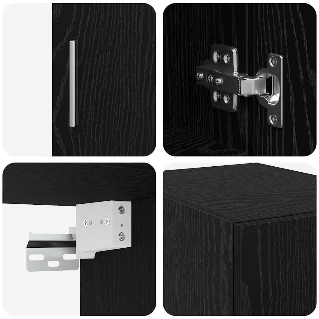 Storage Cabinet 2 pcs Black Oak 30 x 42,5 x 225 cm