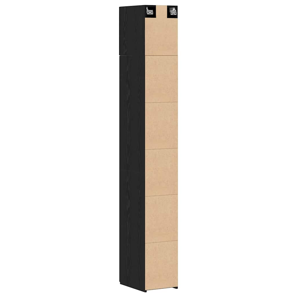 Storage Cabinet 2 pcs Black Oak 30 x 42,5 x 225 cm