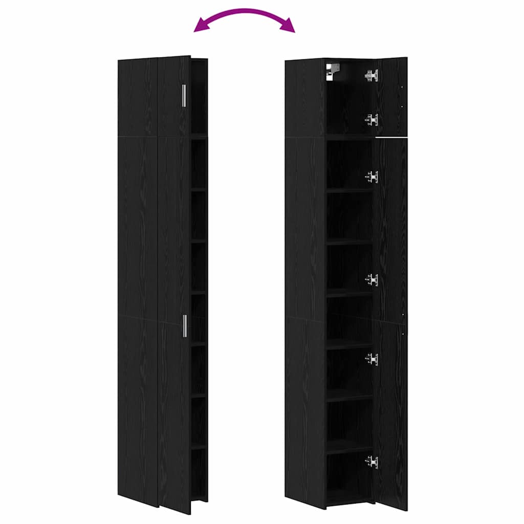 Storage Cabinet 2 pcs Black Oak 30 x 42,5 x 225 cm