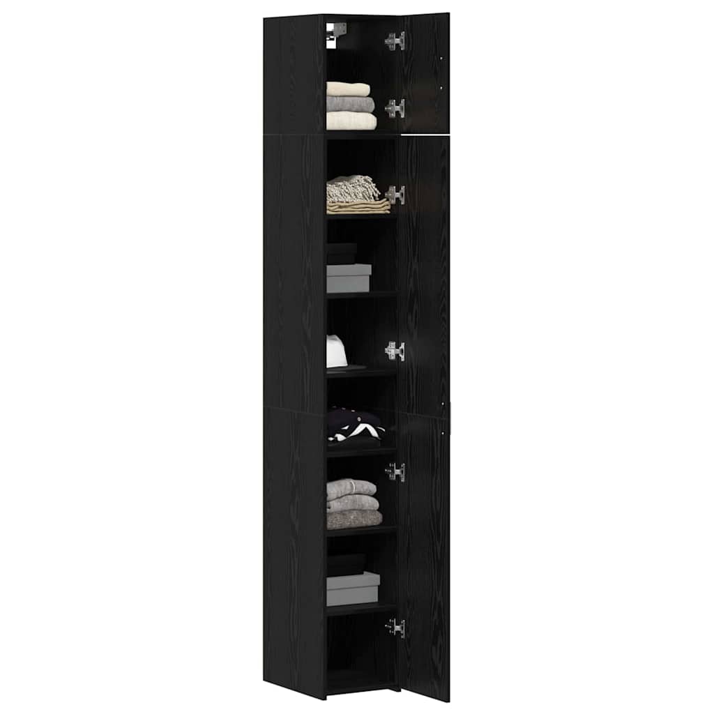 Storage Cabinet 2 pcs Black Oak 30 x 42,5 x 225 cm
