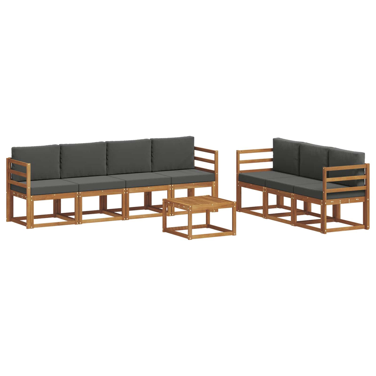 Outdoor Sofa Set with Cushion 8 pcs Natural and Anthracite