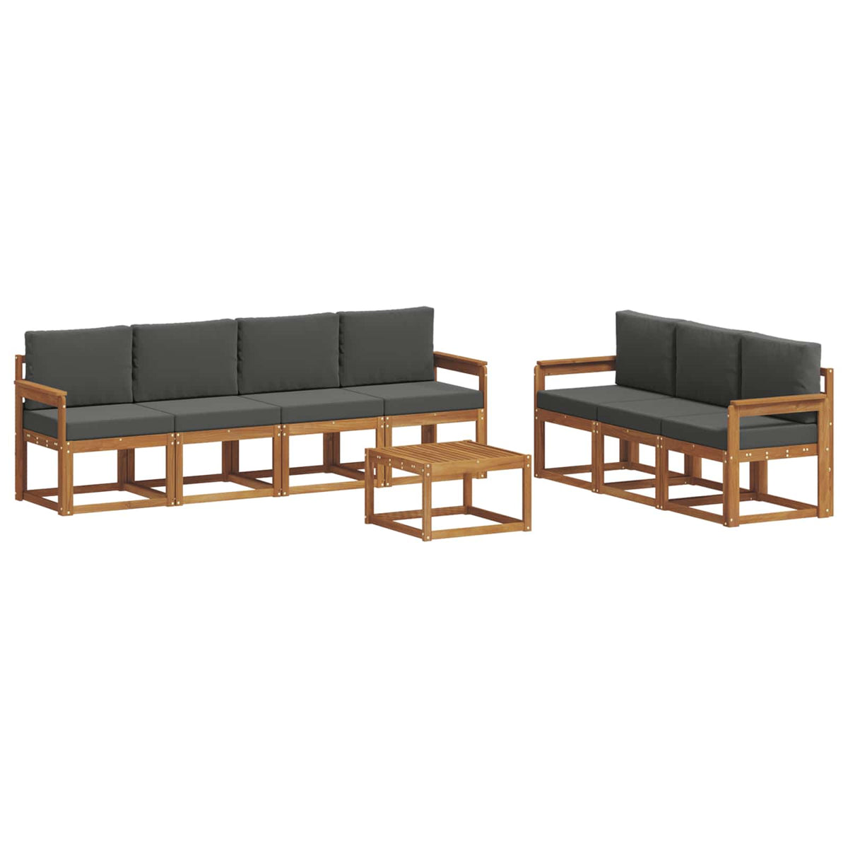 Outdoor Sofa Set with Cushion 8 pcs Natural and Anthracite