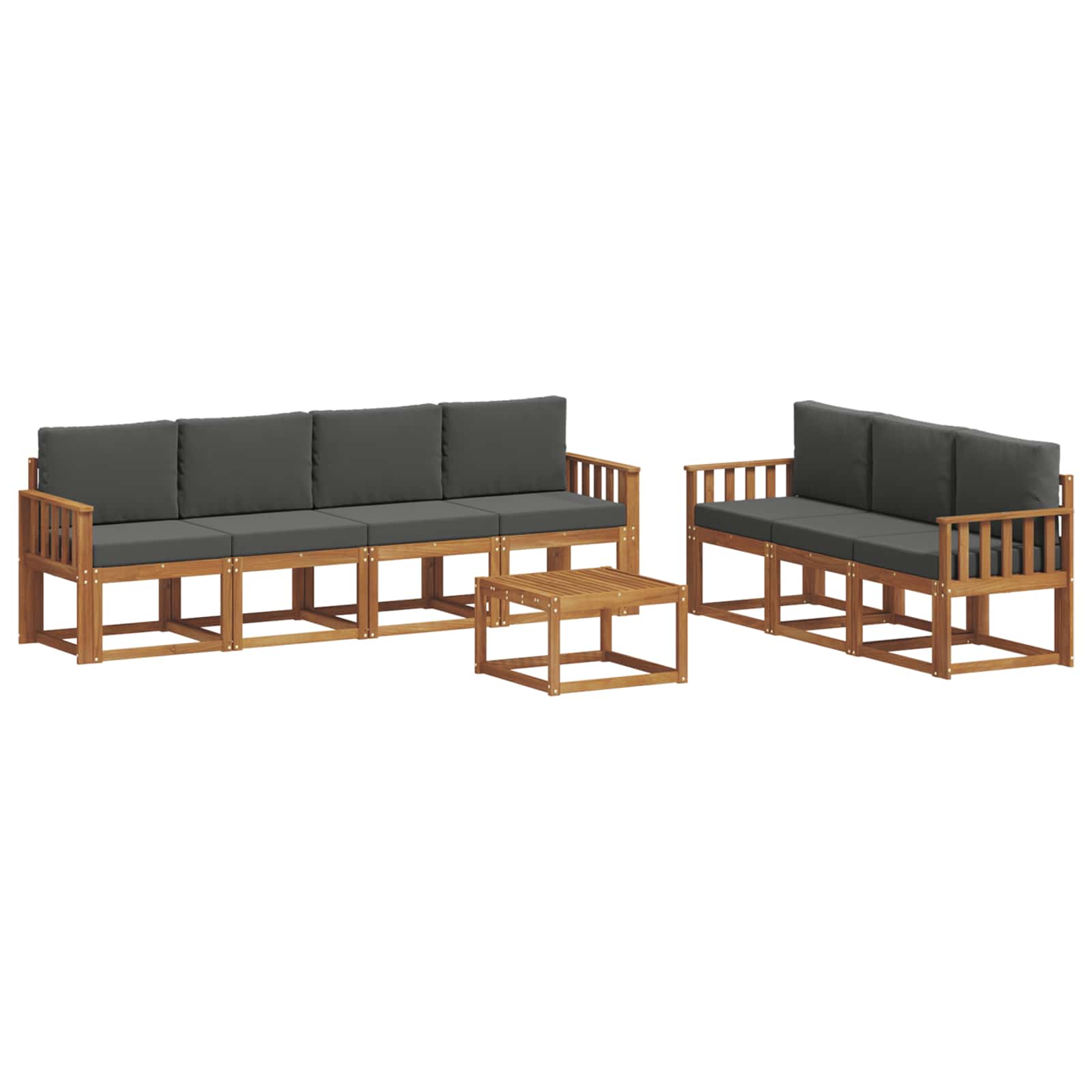 Outdoor Sofa Set with Cushion 8 pcs Natural and Anthracite