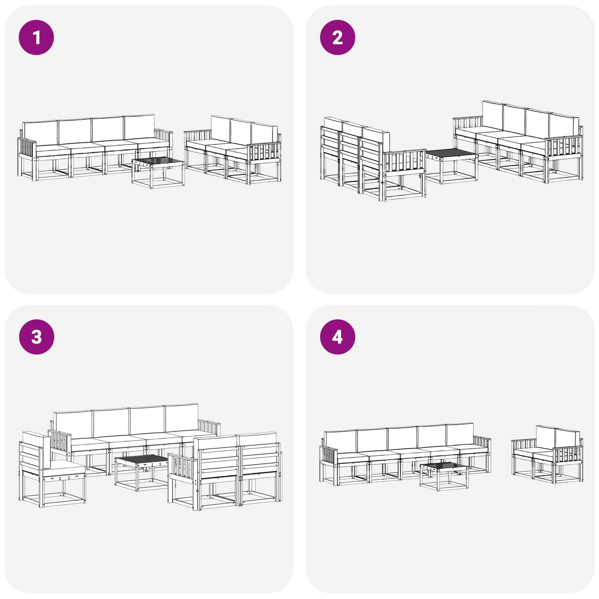 Outdoor Sofa Set with Cushion 8 pcs Natural and Anthracite