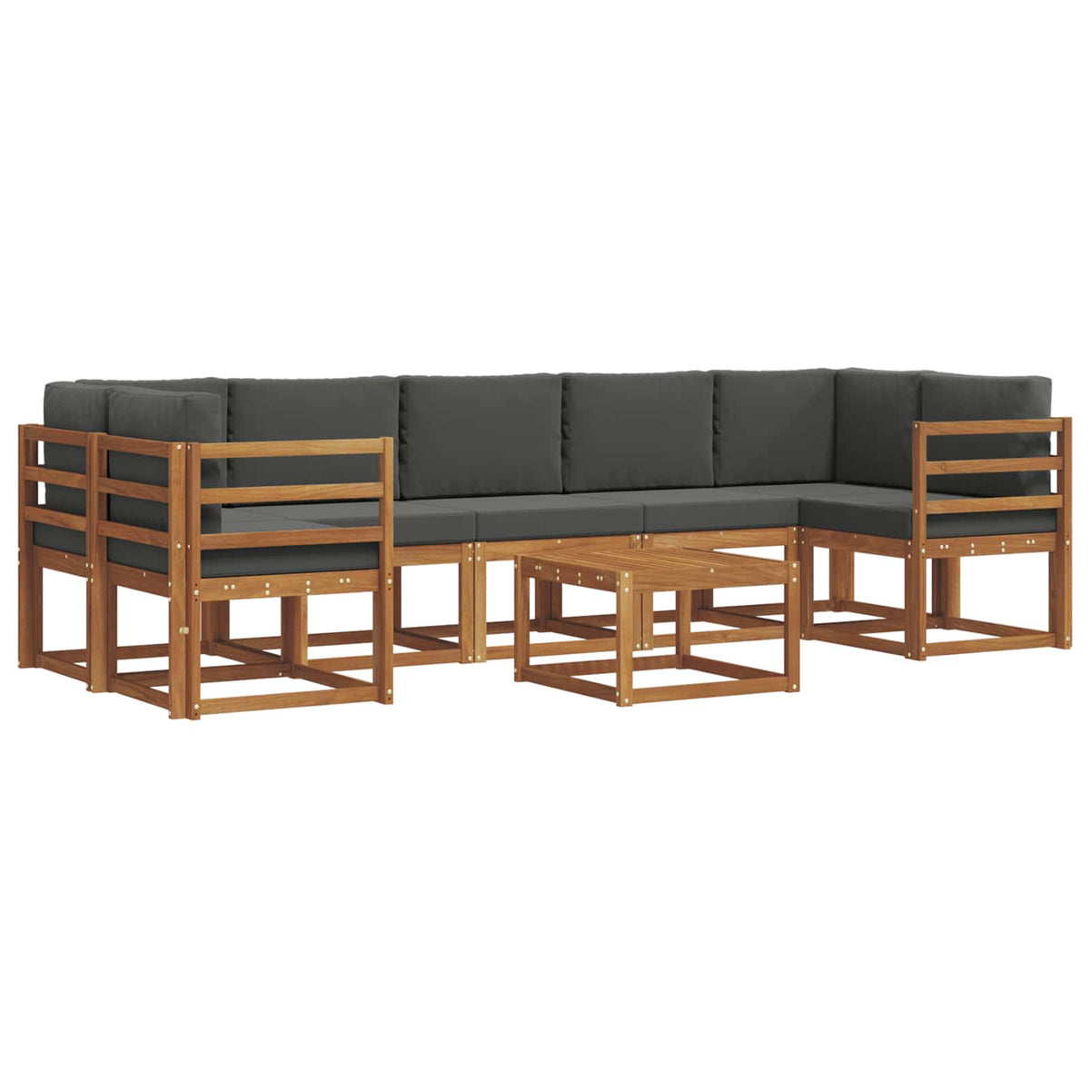 Outdoor Sofa Set with Cushion 8 pcs Natural and Anthracite