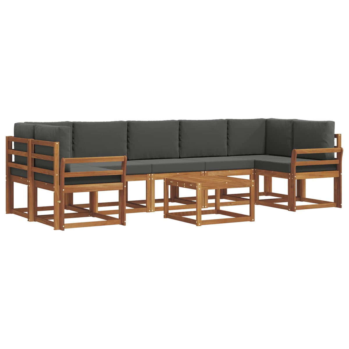 Outdoor Sofa Set with Cushion 8 pcs Natural and Anthracite