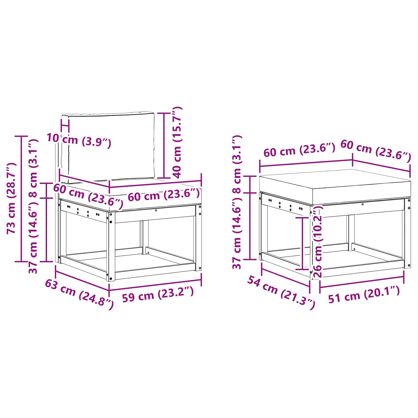 Outdoor Sofa Set with Cushion 4 pcs Natural and Anthracite