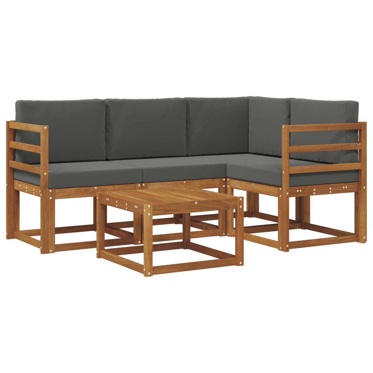 Outdoor Sofa Set 5 pcs Natural and Anthracite
