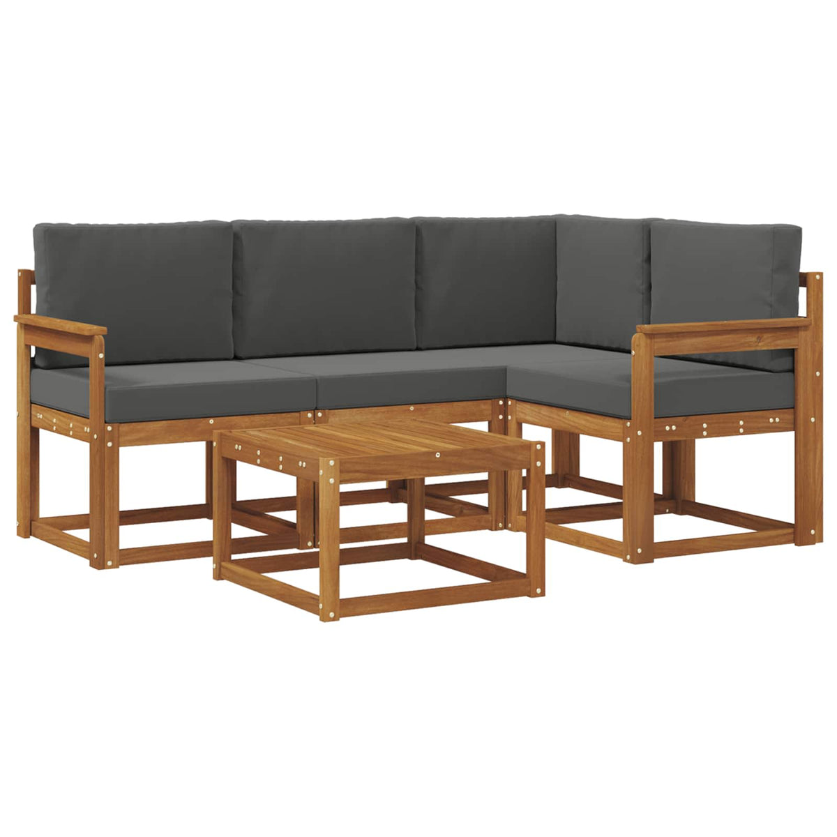 Outdoor Sofa Set 5 pcs Natural and Anthracite