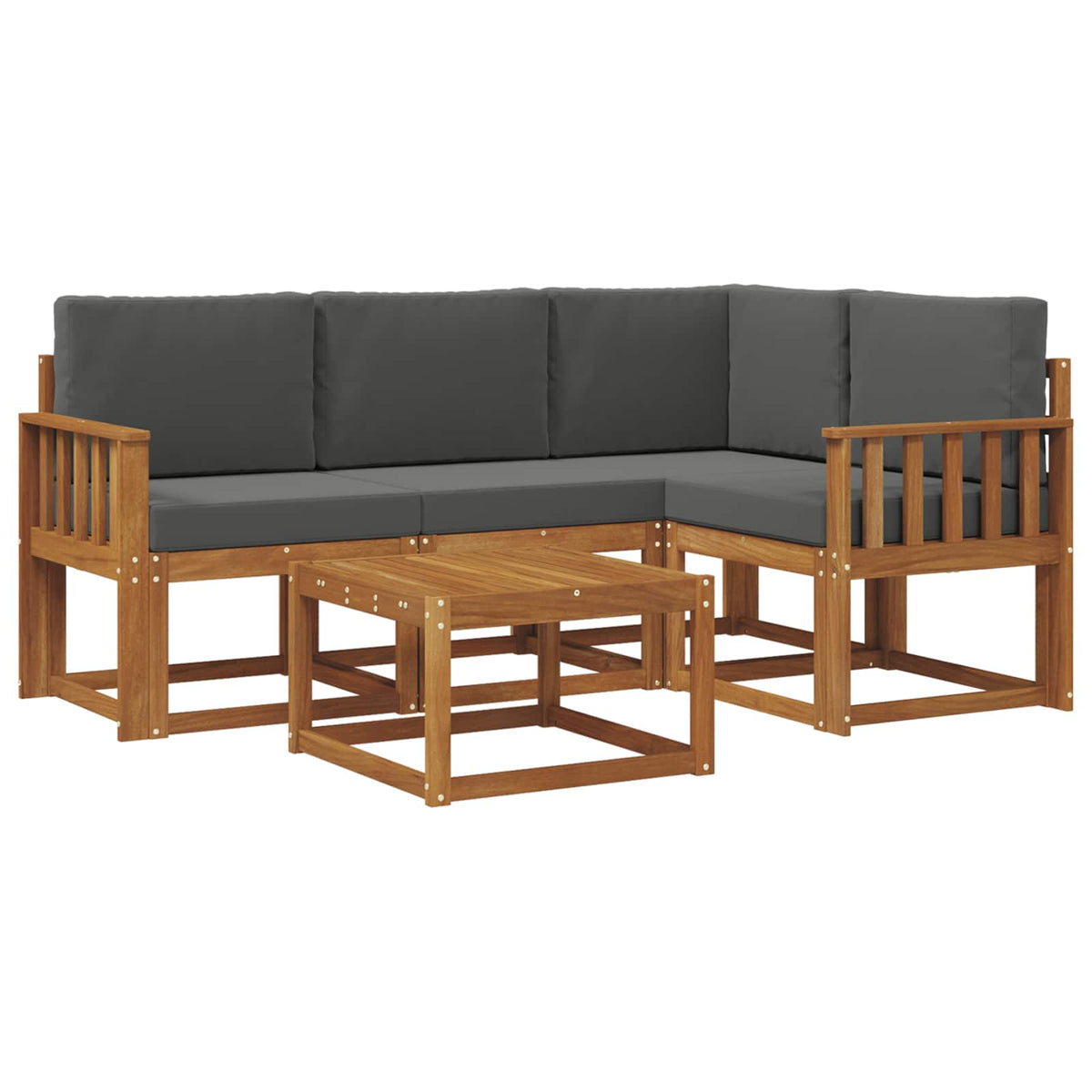 Outdoor Sofa Set 5 pcs Natural and Anthracite