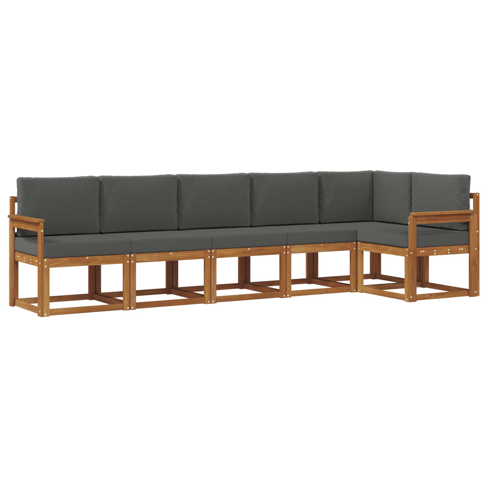 Outdoor Sofa Set 6 pcs Natural and Anthracite