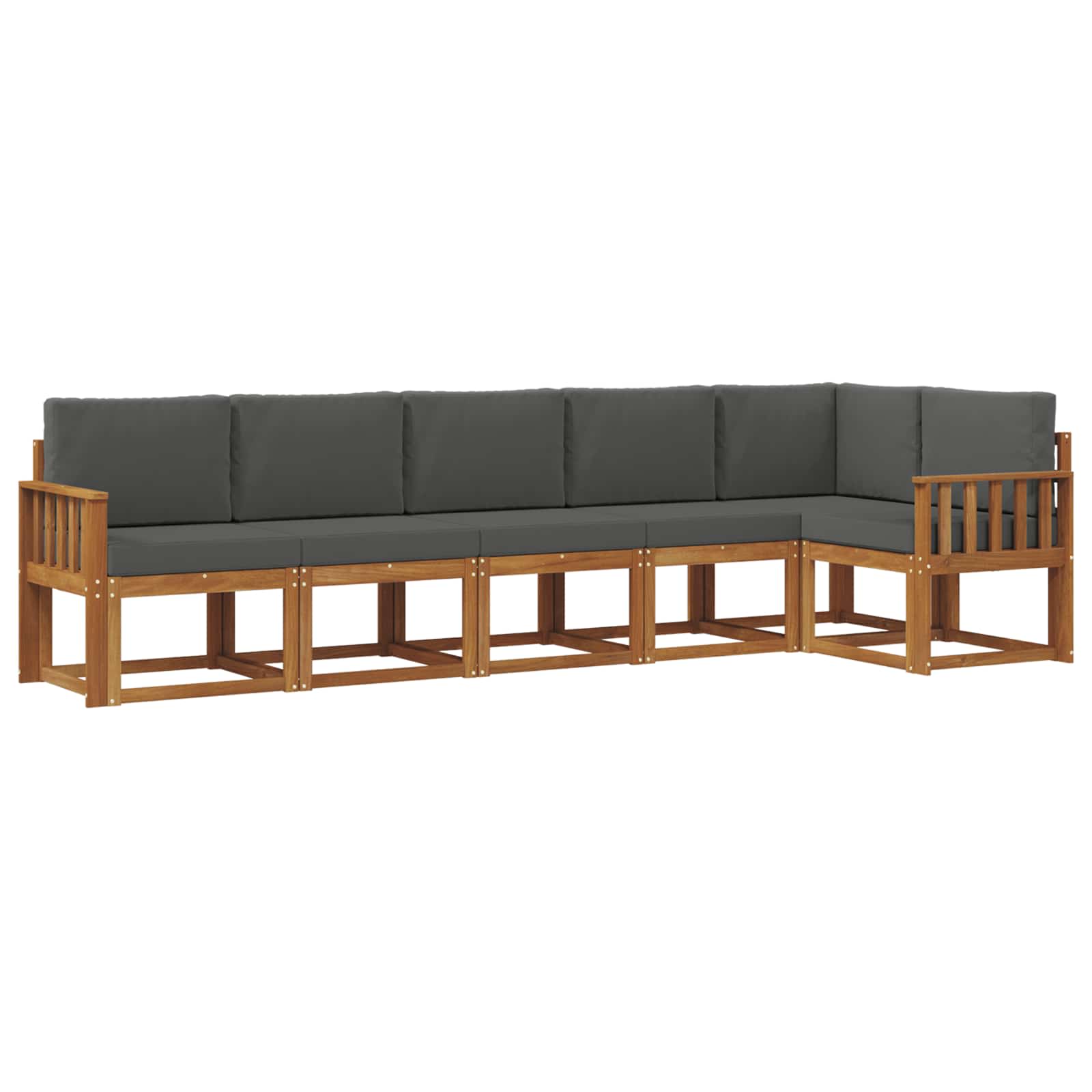 Outdoor Sofa Set 6 pcs Natural and Anthracite