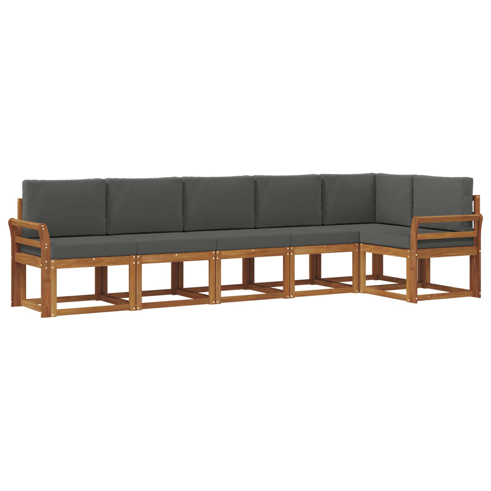 Outdoor Sofa Set 6 pcs Natural and Anthracite
