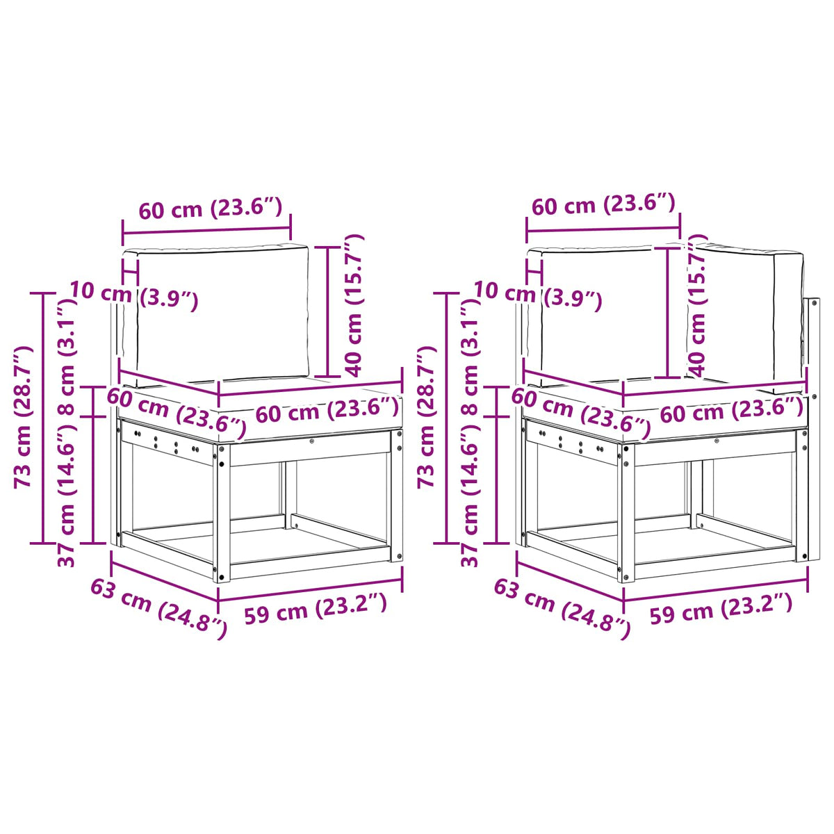 Outdoor Sofa Set with Cushion 7 pcs Natural and Anthracite