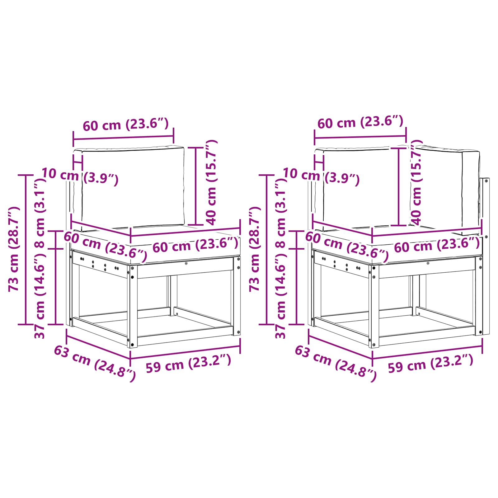 Outdoor Sofa Set with Cushion 7 pcs Natural and Anthracite