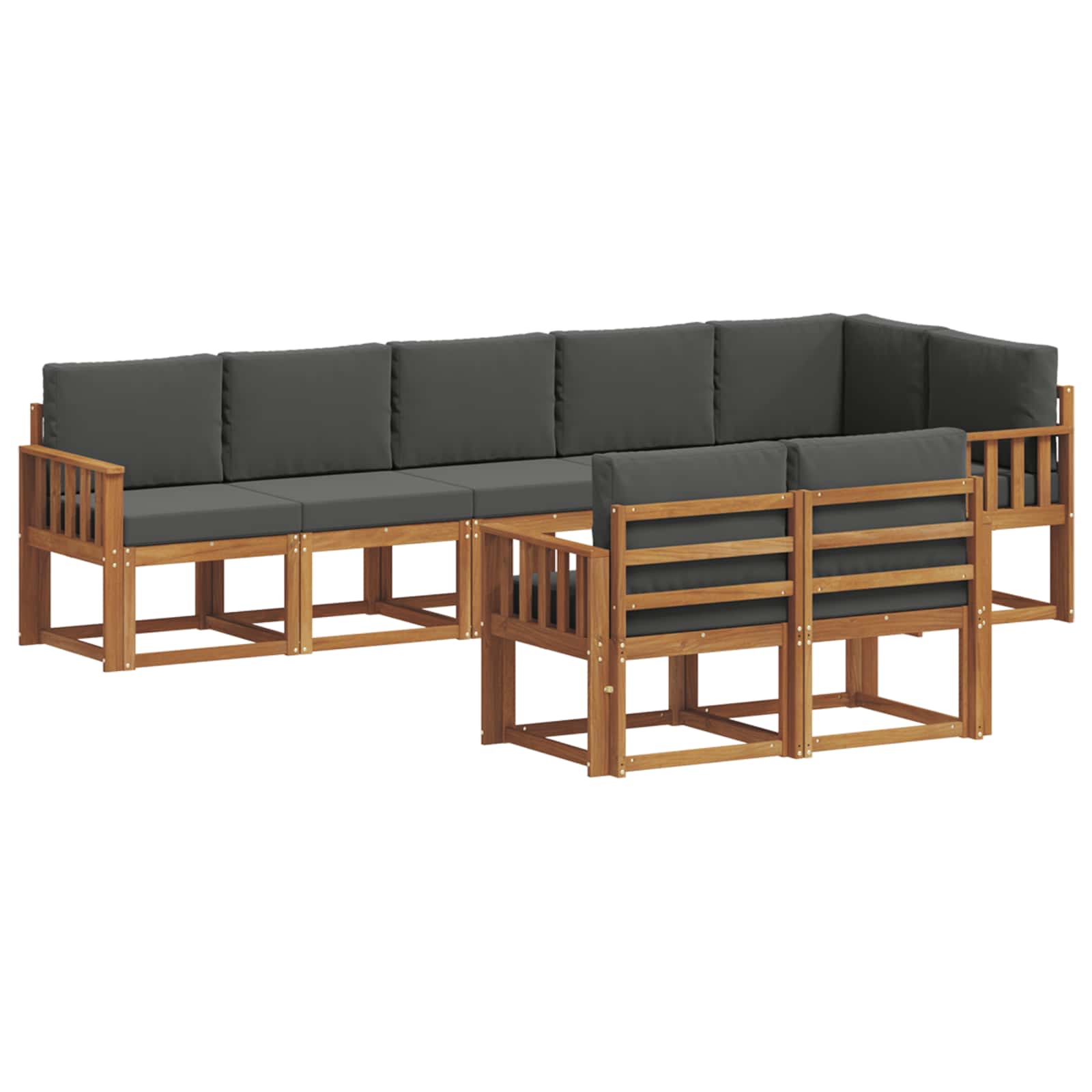 Outdoor Sofa Set 8 pcs Natural and Anthracite