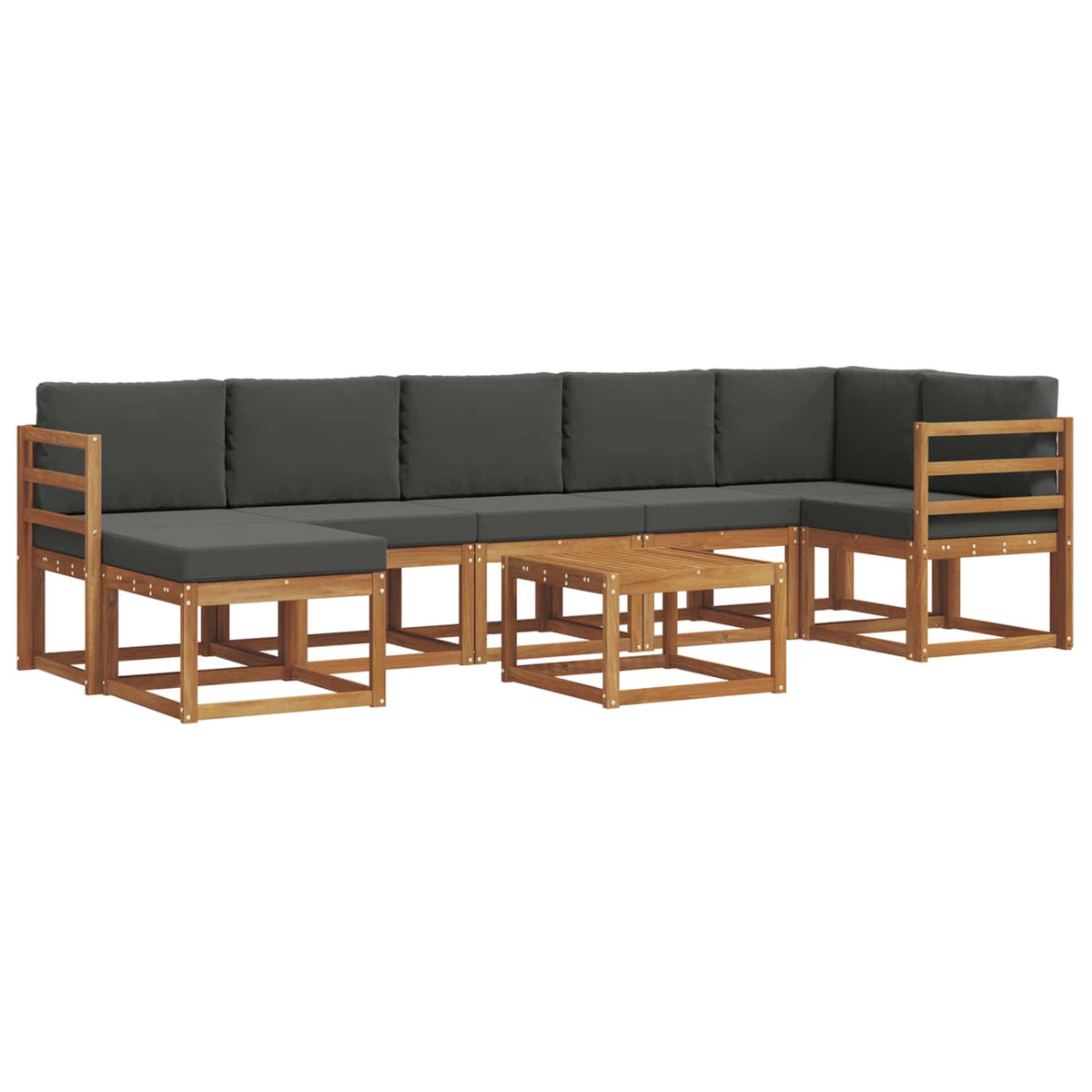 Outdoor Sofa Set with Cushion 8 pcs Natural and Anthracite