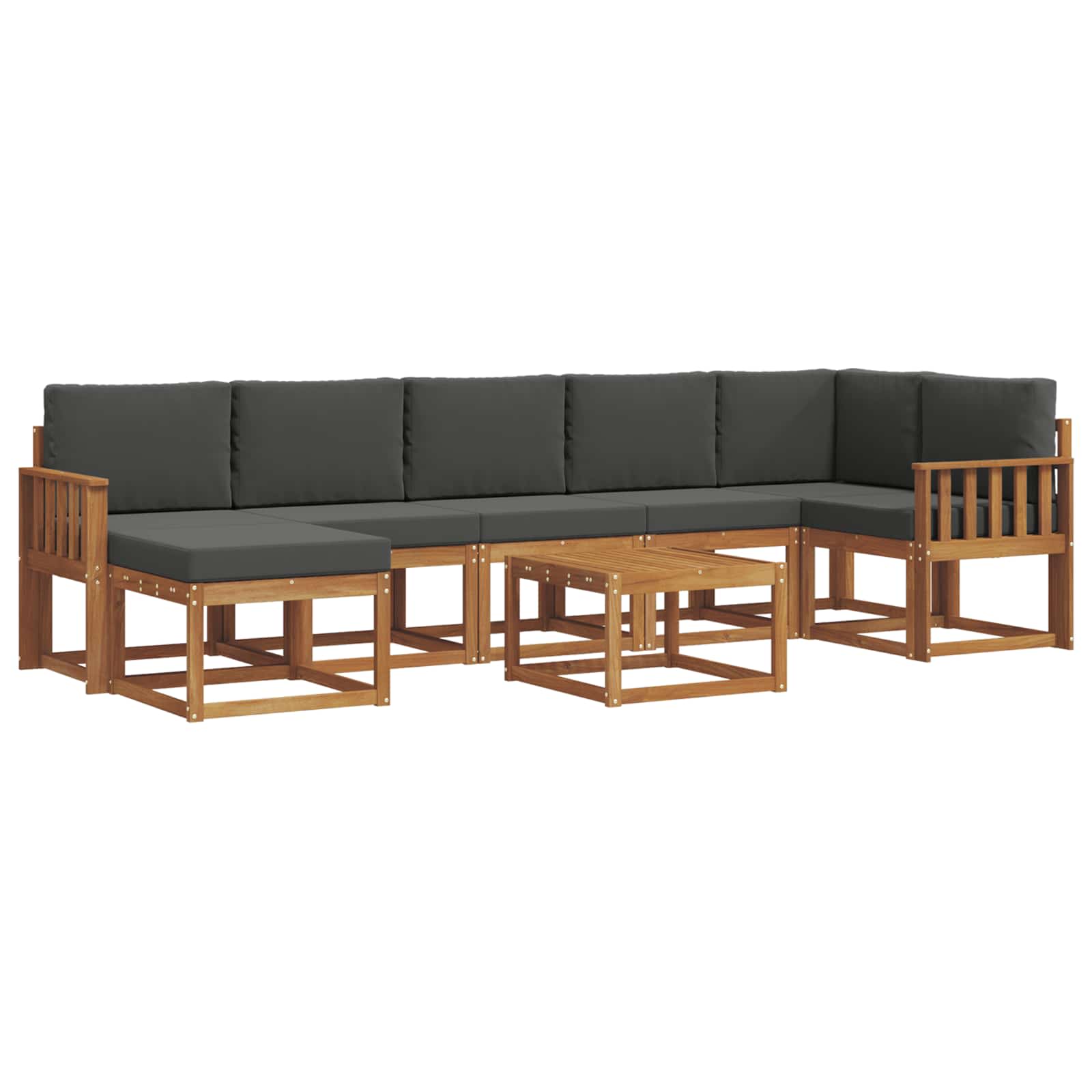 Outdoor Sofa Set with Cushion 8 pcs Natural and Anthracite