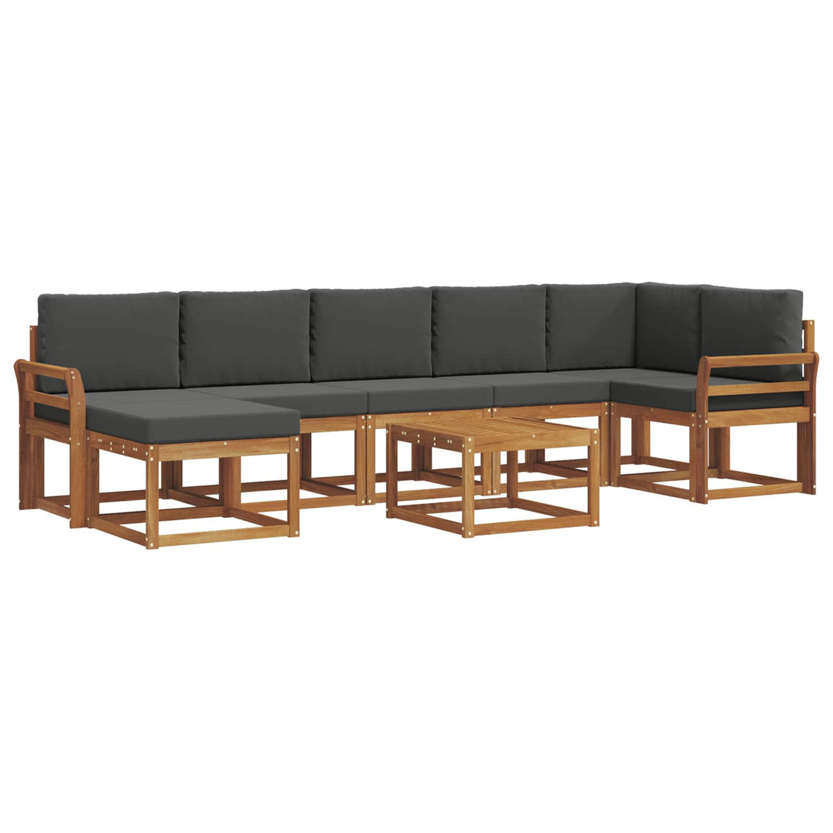 Outdoor Sofa Set with Cushion 8 pcs Natural and Anthracite