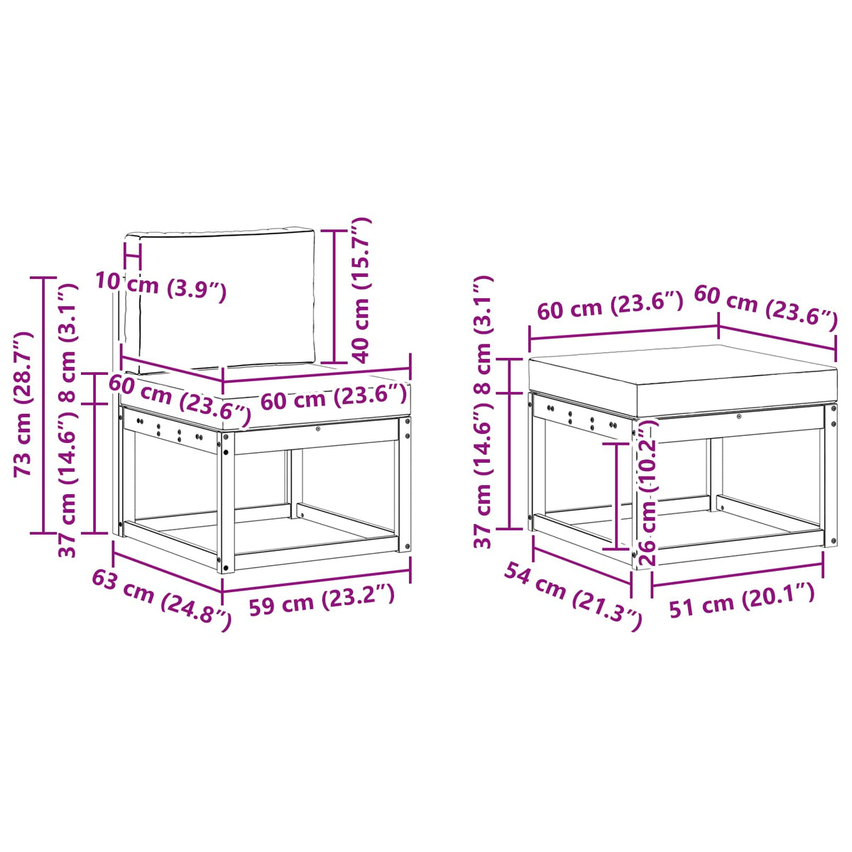 Outdoor Sofa Set with Cushion 6 pcs Natural and Anthracite