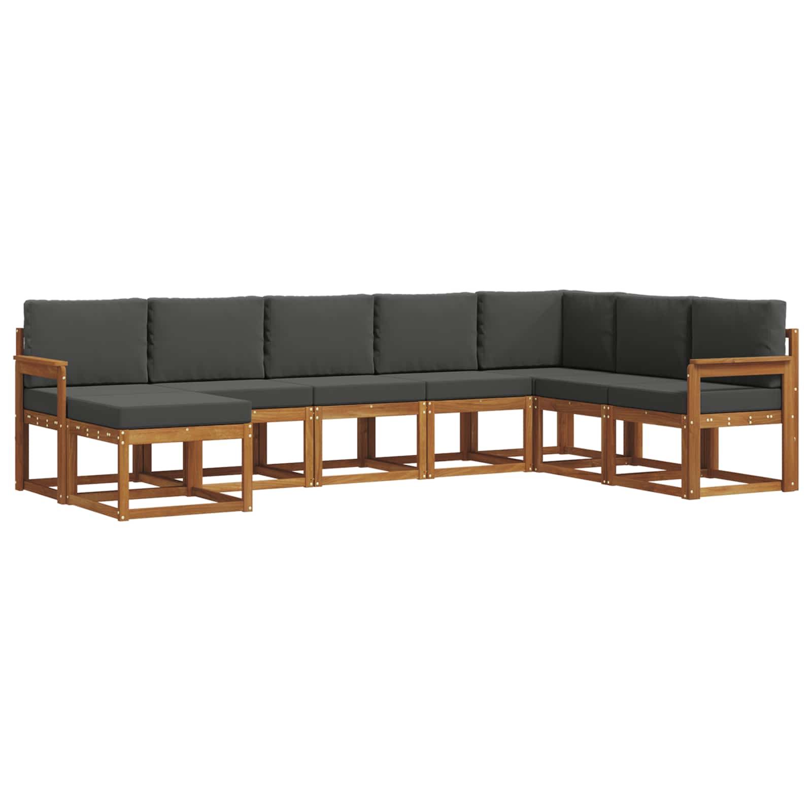 Outdoor Sofa Set with Cushion 8 pcs Natural and Anthracite