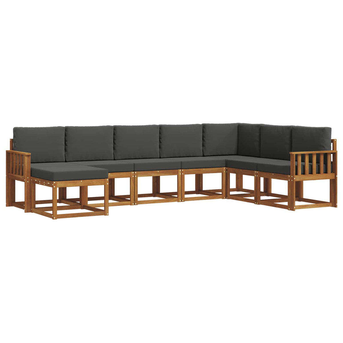 Outdoor Sofa Set with Cushion 8 pcs Natural and Anthracite