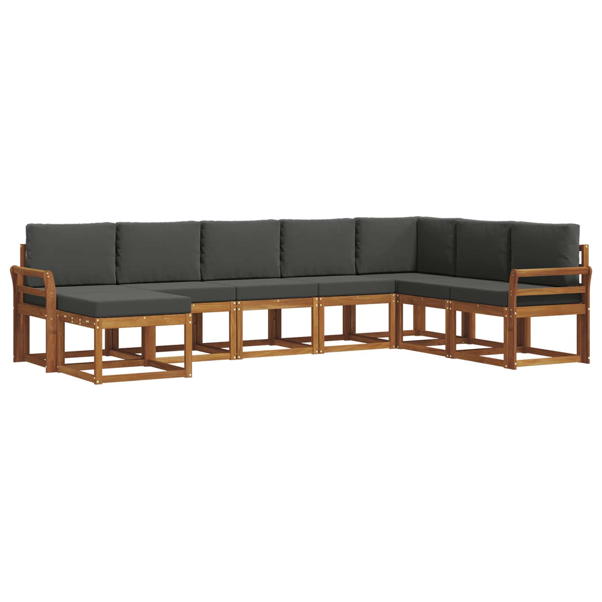 Outdoor Sofa Set with Cushion 8 pcs Natural and Anthracite