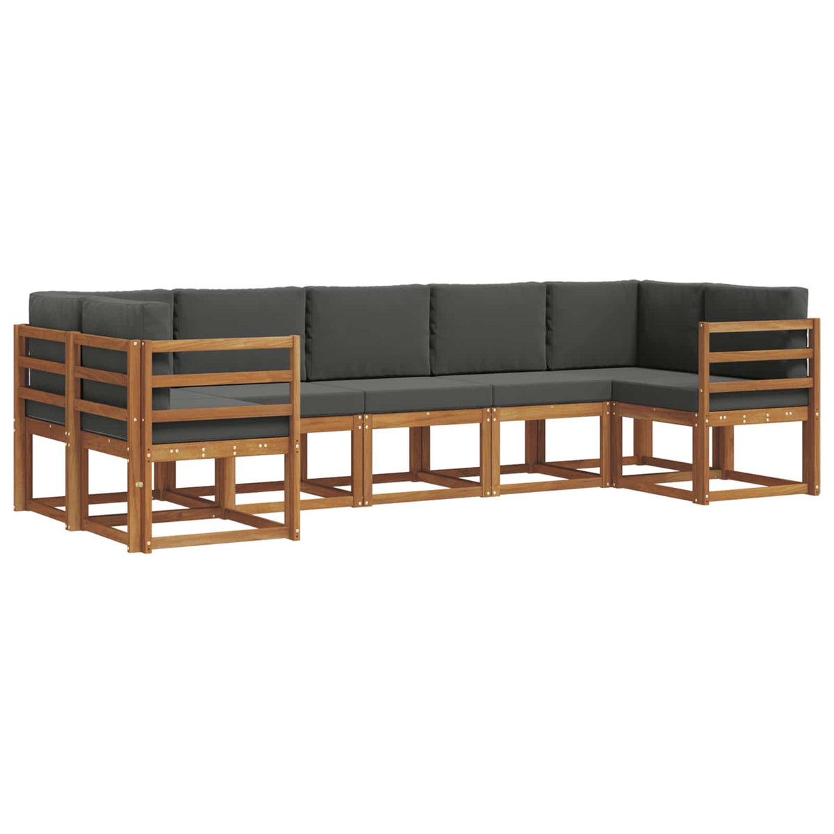 Outdoor Sofa Set 7 pcs Natural and Anthracite