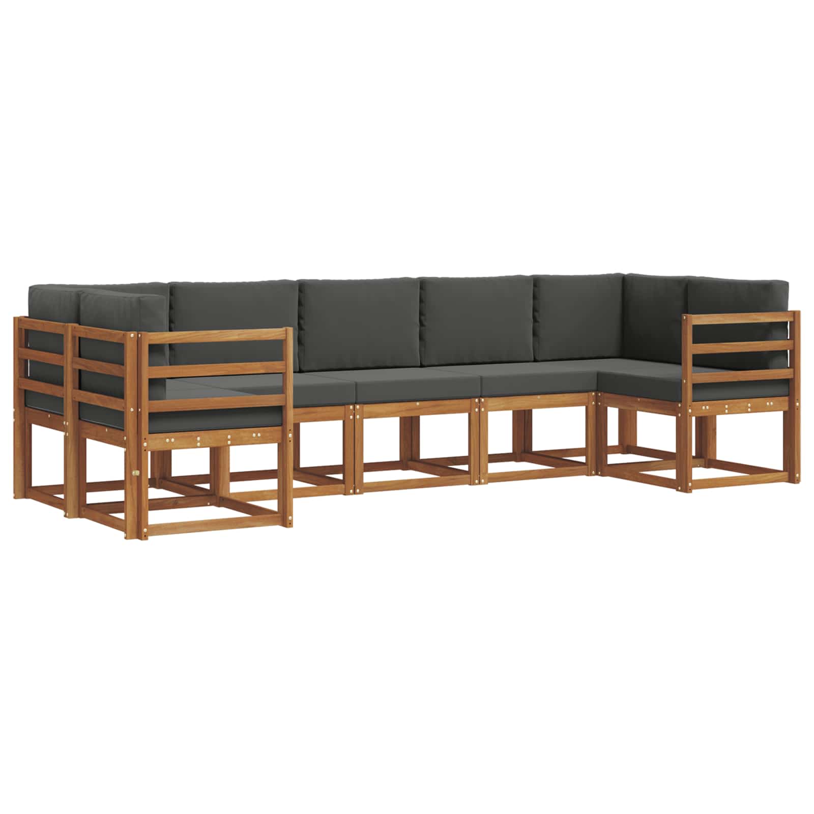 Outdoor Sofa Set 7 pcs Natural and Anthracite