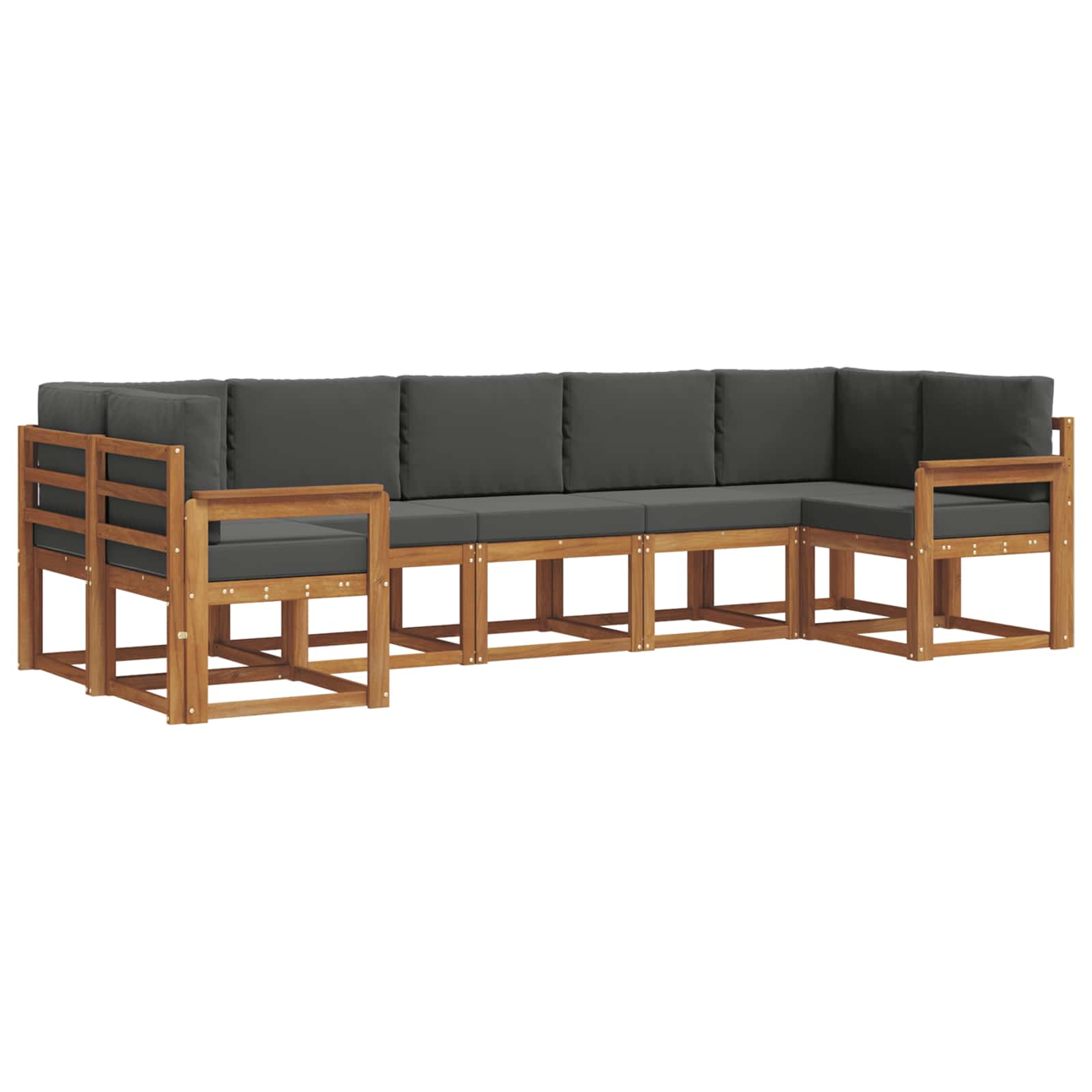 Outdoor Sofa Set 7 pcs Natural and Anthracite