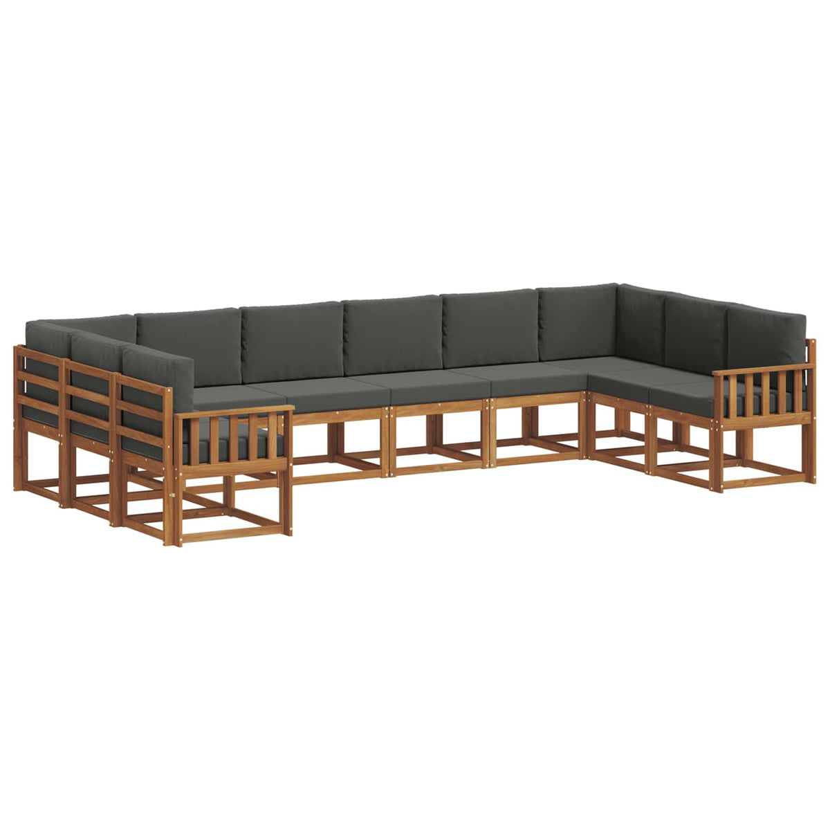 Outdoor Sofa Set with Cushion 10 pcs Natural and Anthracite