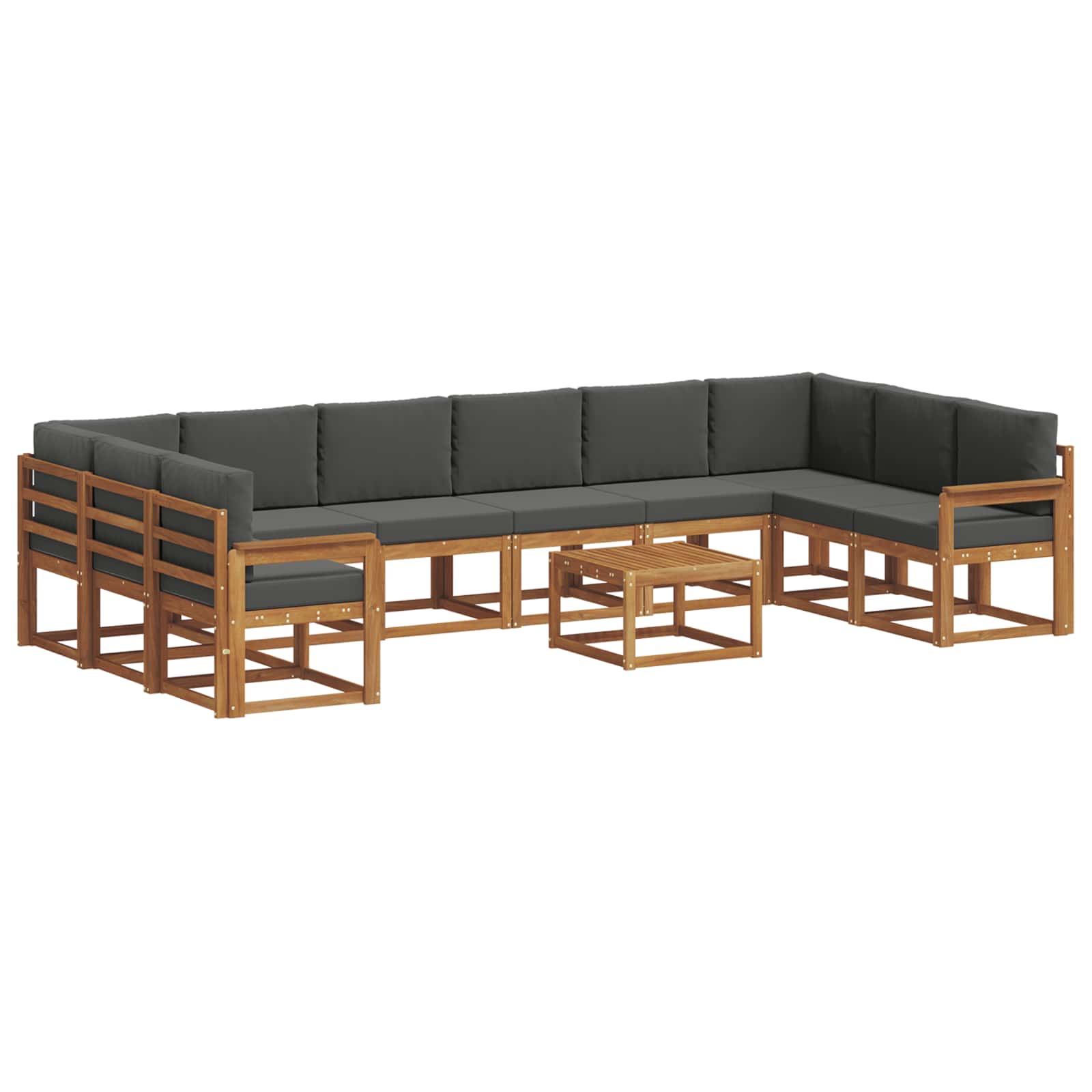 Outdoor Sofa Set with Cushion 11 pcs Natural and Anthracite