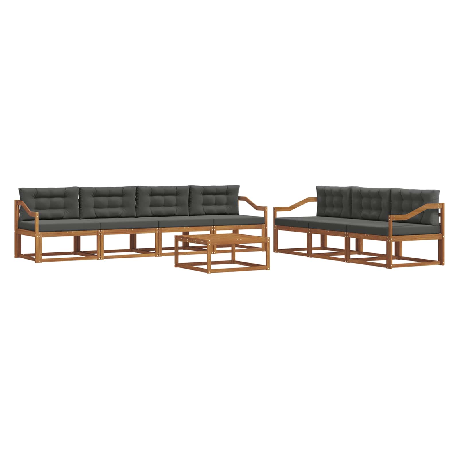 Outdoor Sofa Set with Cushion 8 pcs Natural and Anthracite
