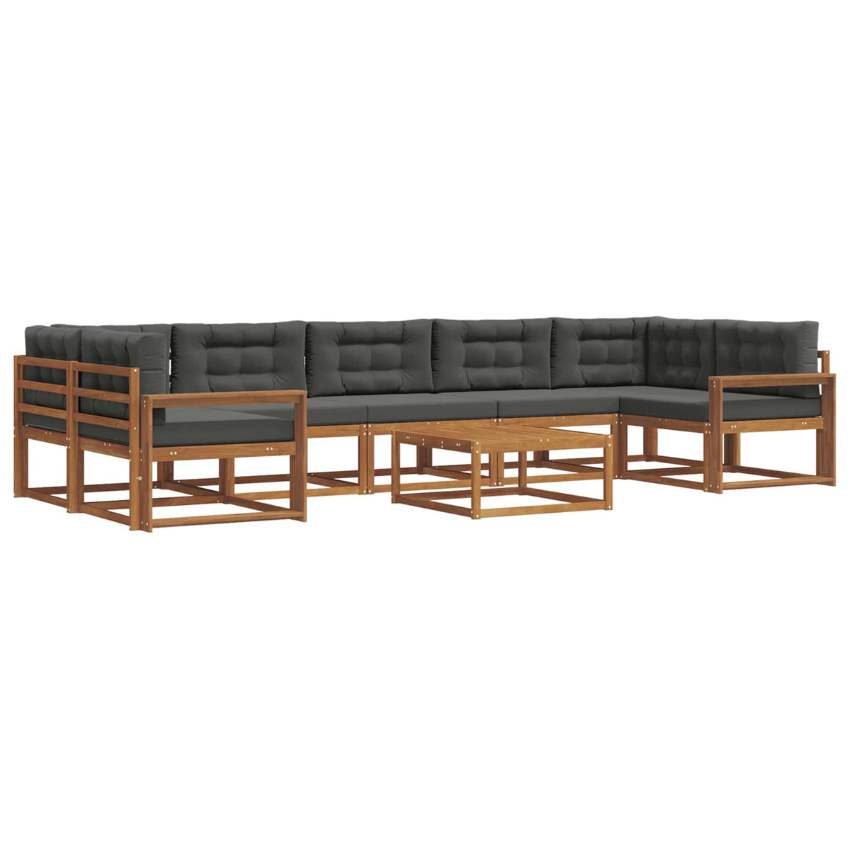 Outdoor Sofa Set with Cushion 8 pcs Natural and Anthracite