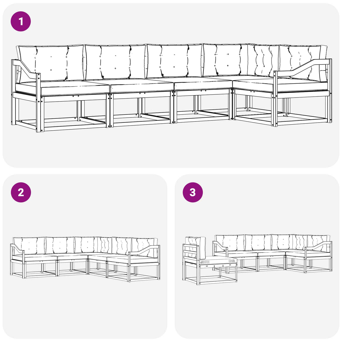 Outdoor Sofa Set with Cushion 5 pcs Natural and Anthracite