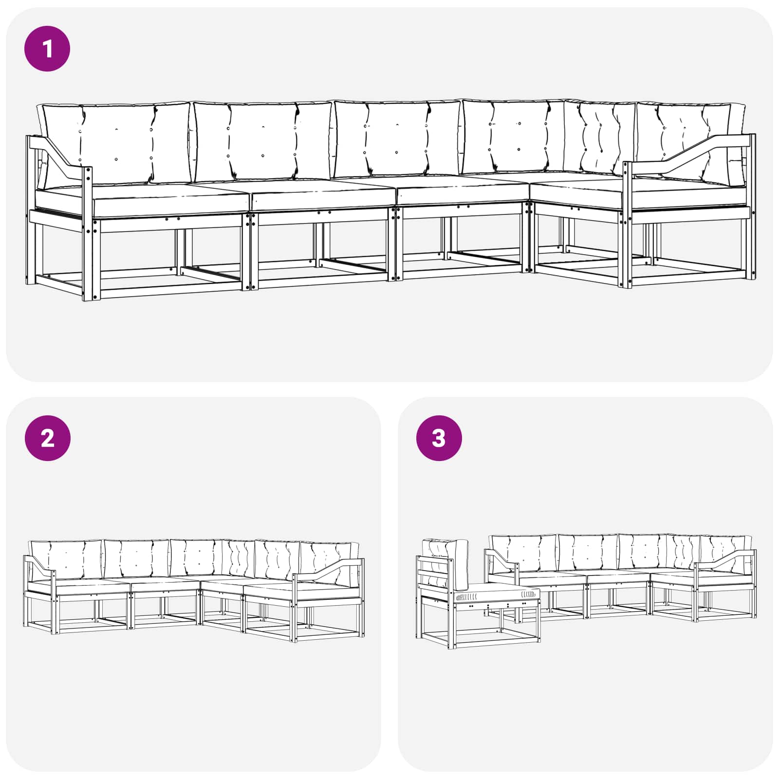 Outdoor Sofa Set with Cushion 5 pcs Natural and Anthracite
