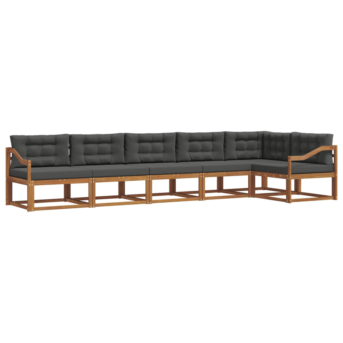 Outdoor Sofa Set with Cushion 6 pcs Natural and Anthracite