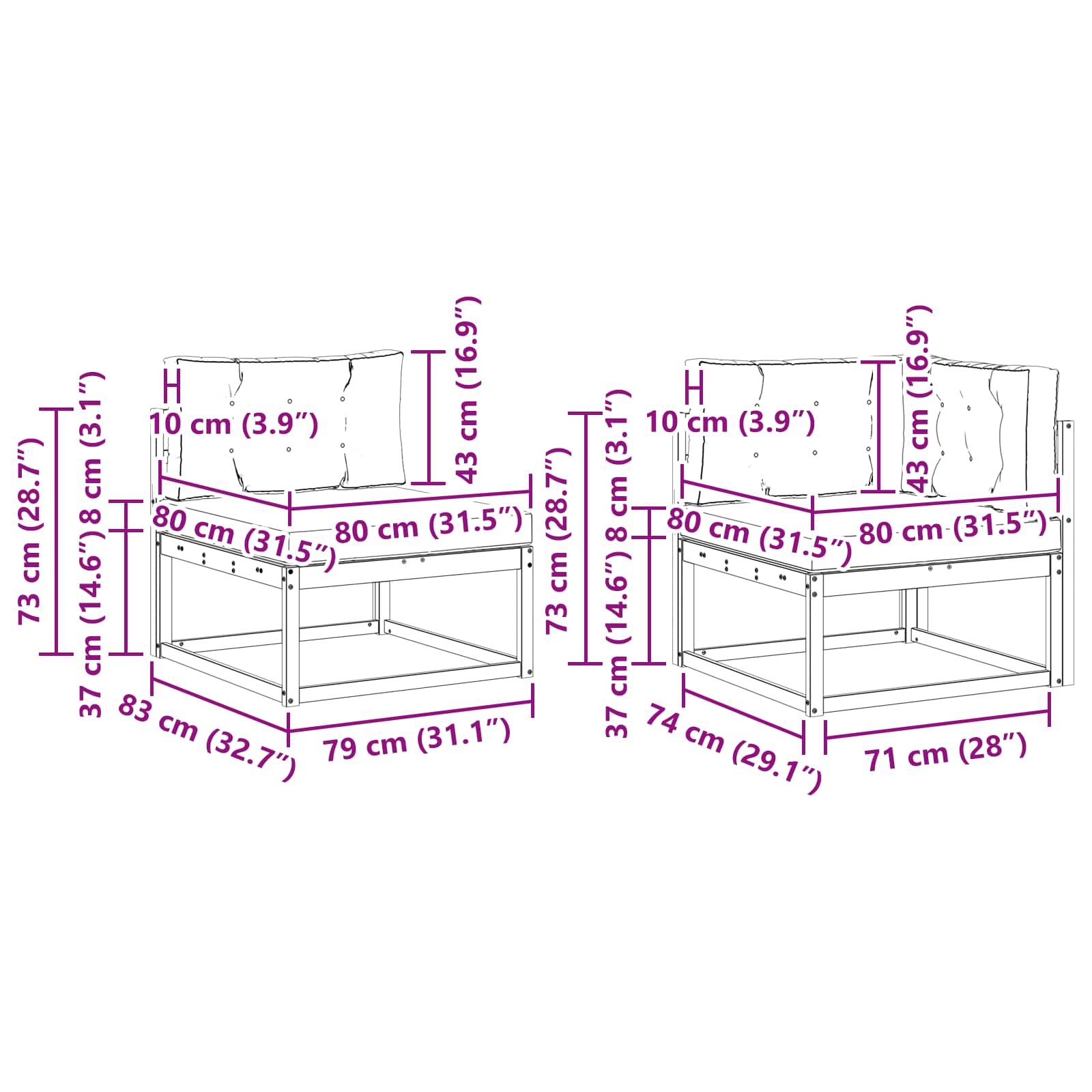 Outdoor Sofa Set with Cushion 8 pcs Natural and Anthracite