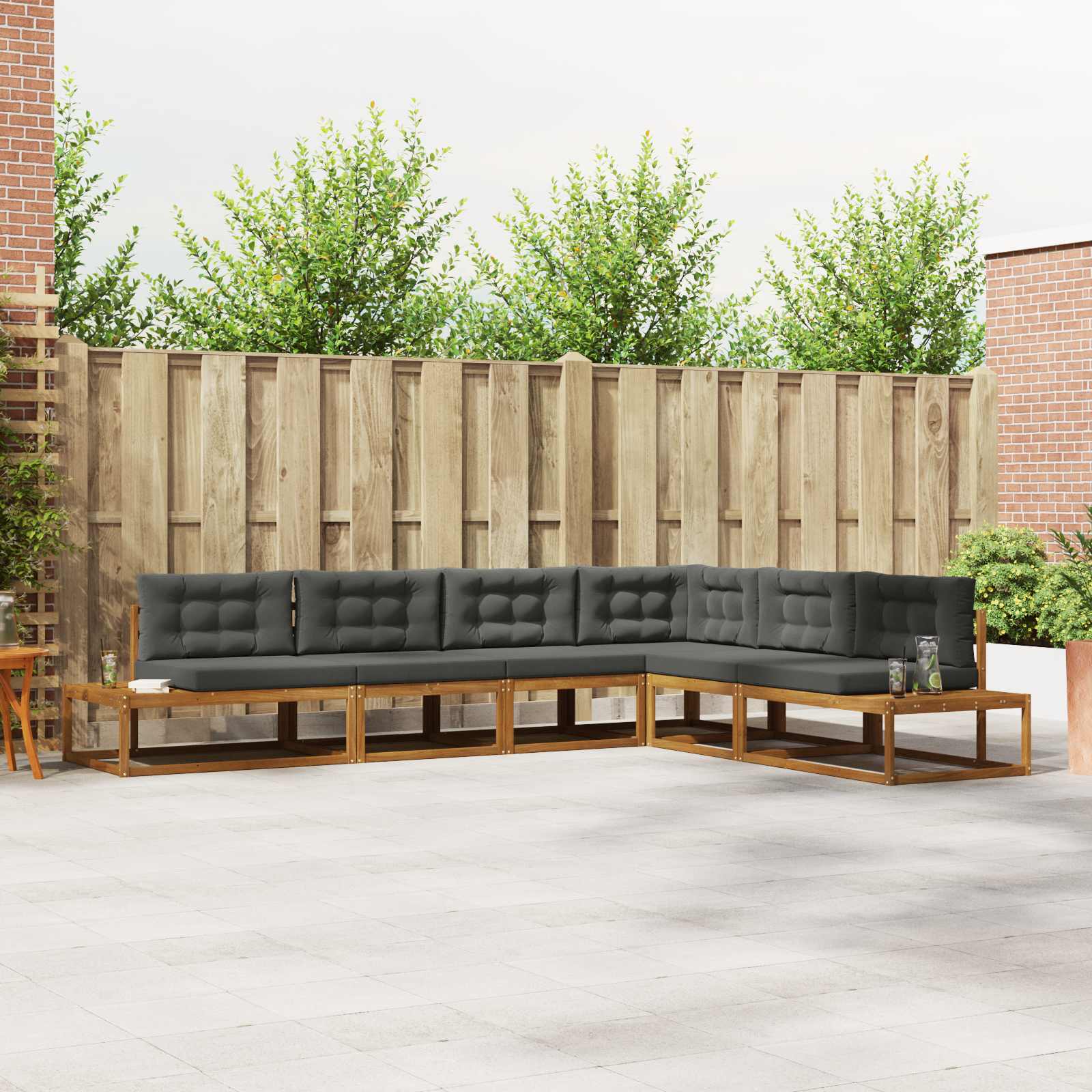 Outdoor Sofa Set Natural and Anthracite