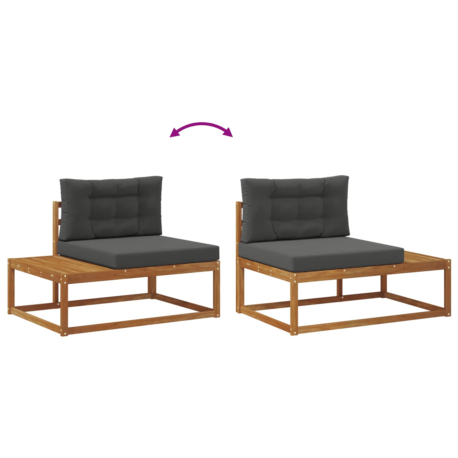 Outdoor Sofa Set Natural and Anthracite