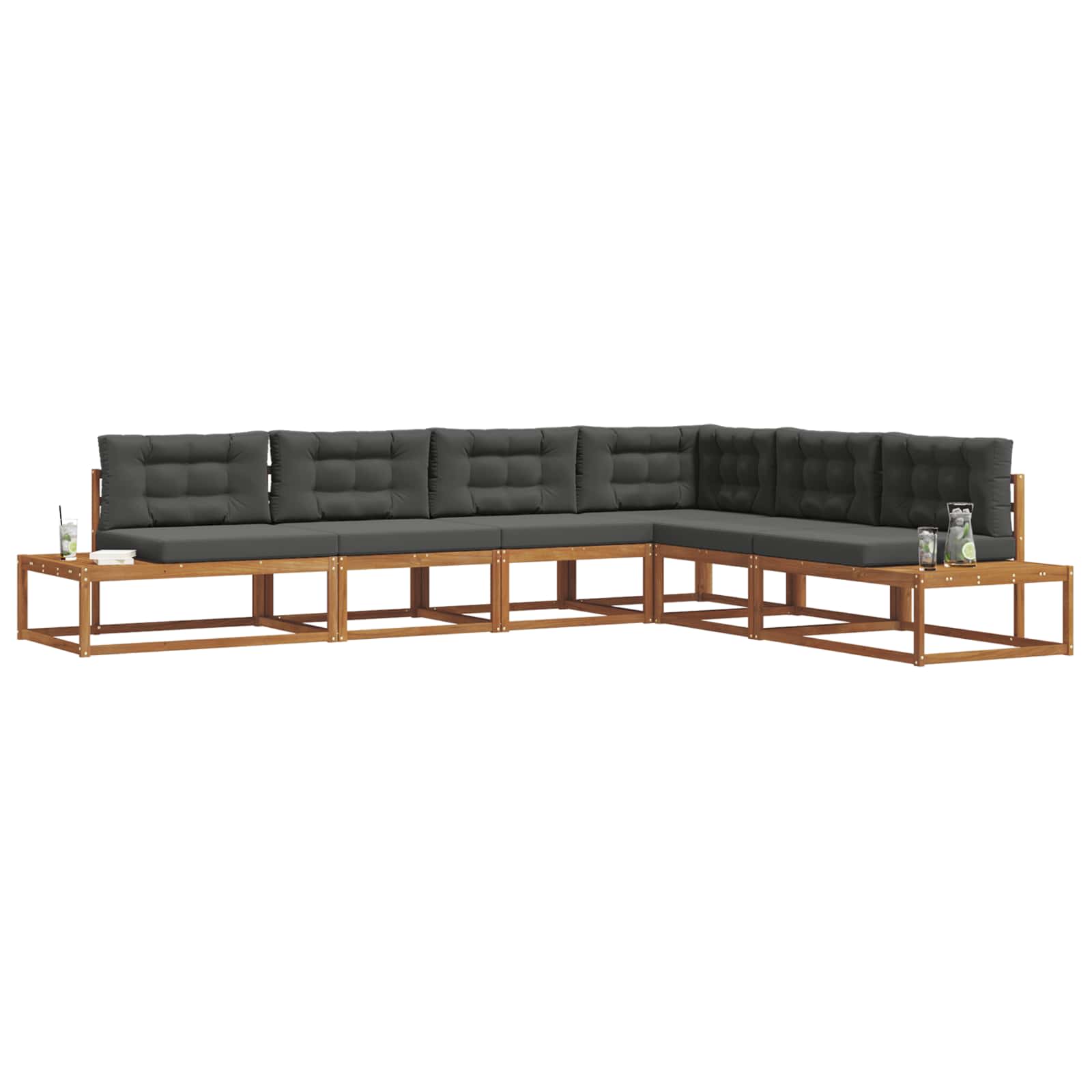 Outdoor Sofa Set Natural and Anthracite