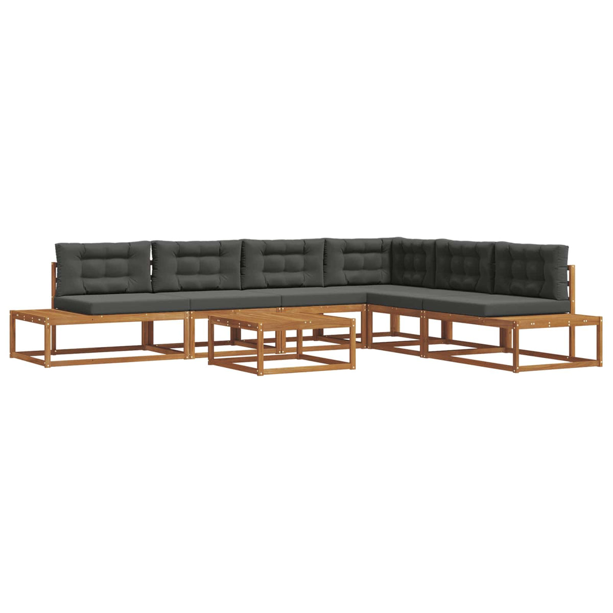Outdoor Sofa Set Natural and Anthracite