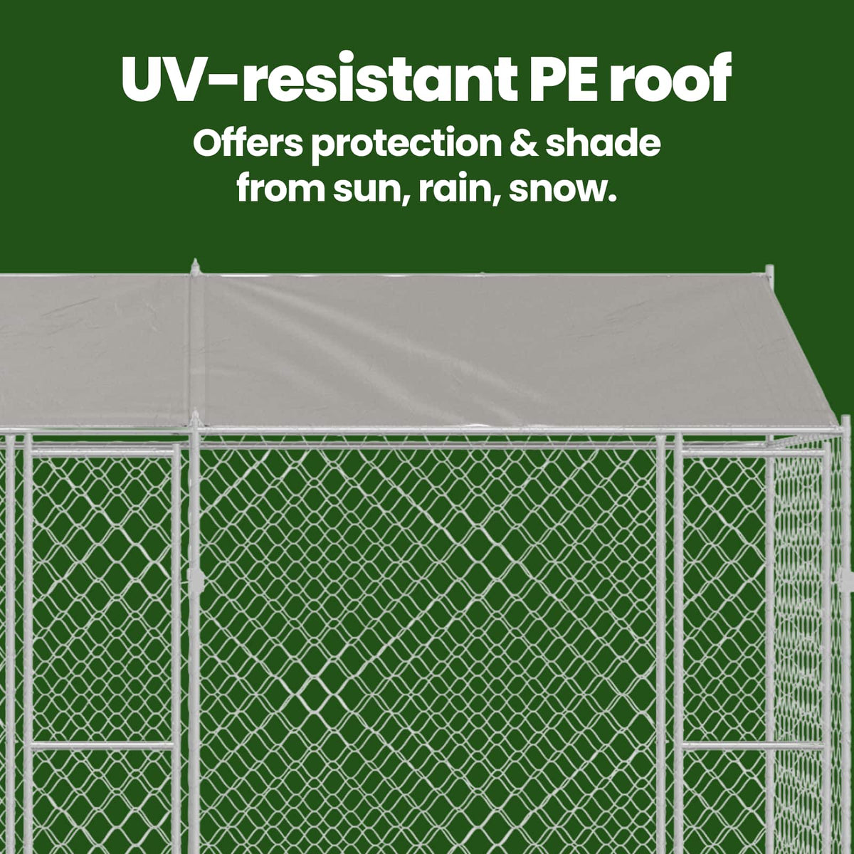 Dog Cage with Roof Silver 600 x 200 x 256 cm Steel and PE