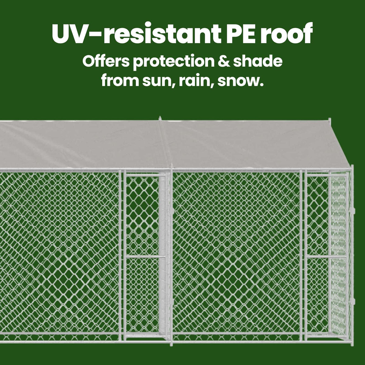 Dog Cage with Roof Silver 800 x 200 x 256 cm Steel and PE