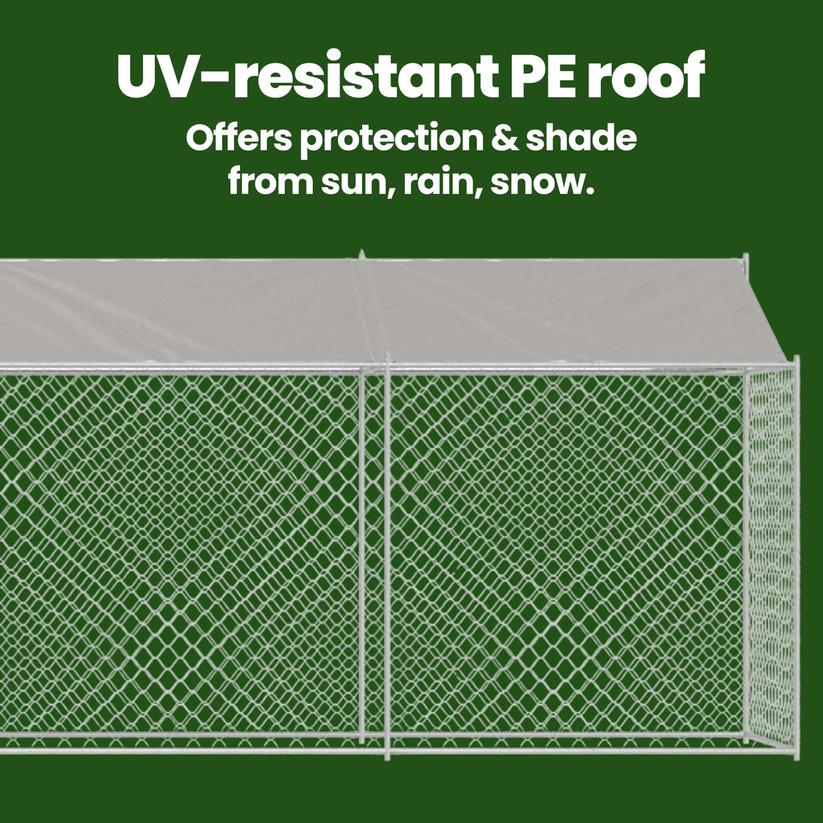 Dog Cage with Roof Silver 800 x 200 x 256 cm Steel and PE