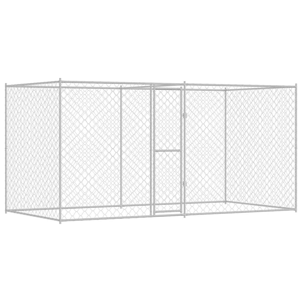 Dog Cage Silver 400 x 200 x 200 cm Galvanised Steel