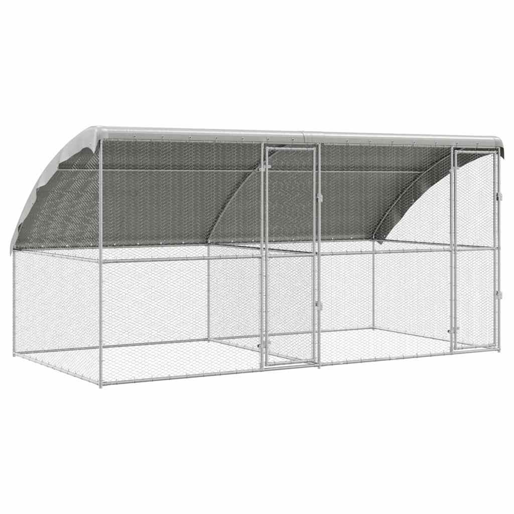 Chicken Cage 2 pcs Silver 400 x 200 x 200 cm Galvanised Steel