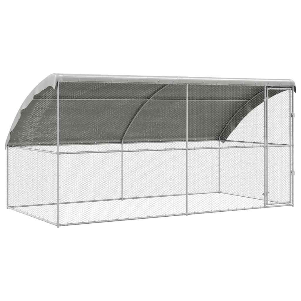 Chicken Cage 2 pcs Silver 400 x 200 x 200 cm Galvanised Steel