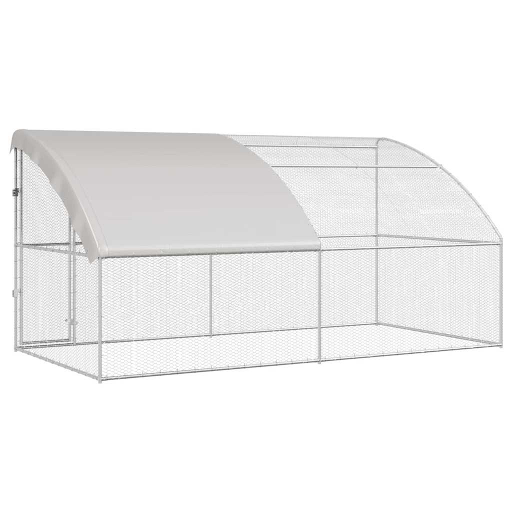 Chicken Cage 2 pcs Silver 400 x 200 x 200 cm Steel and PE